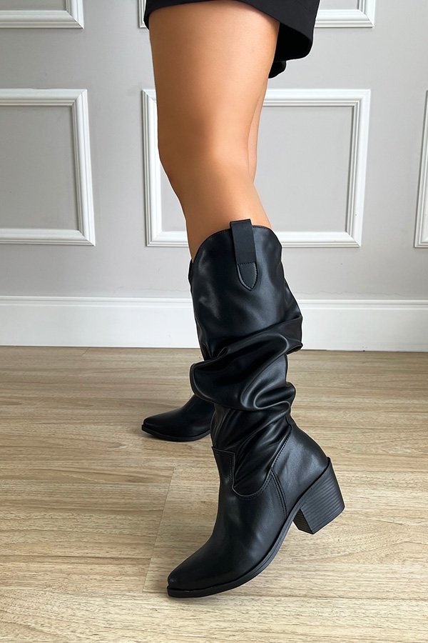 botas   simil cuero babuchas (Negro - TALLE 39)